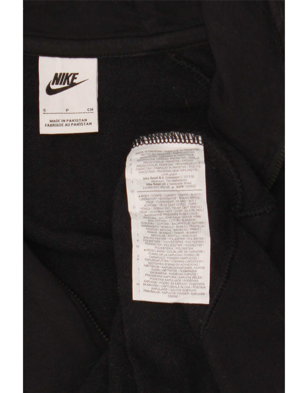 Felpa con cappuccio e zip Nike da uomo piccola in cotone nero