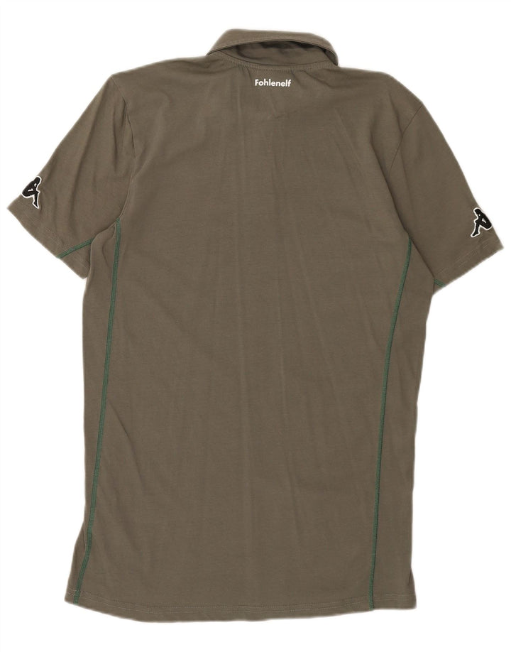KAPPA Mens Graphic Polo Shirt Medium Khaki Striped Cotton