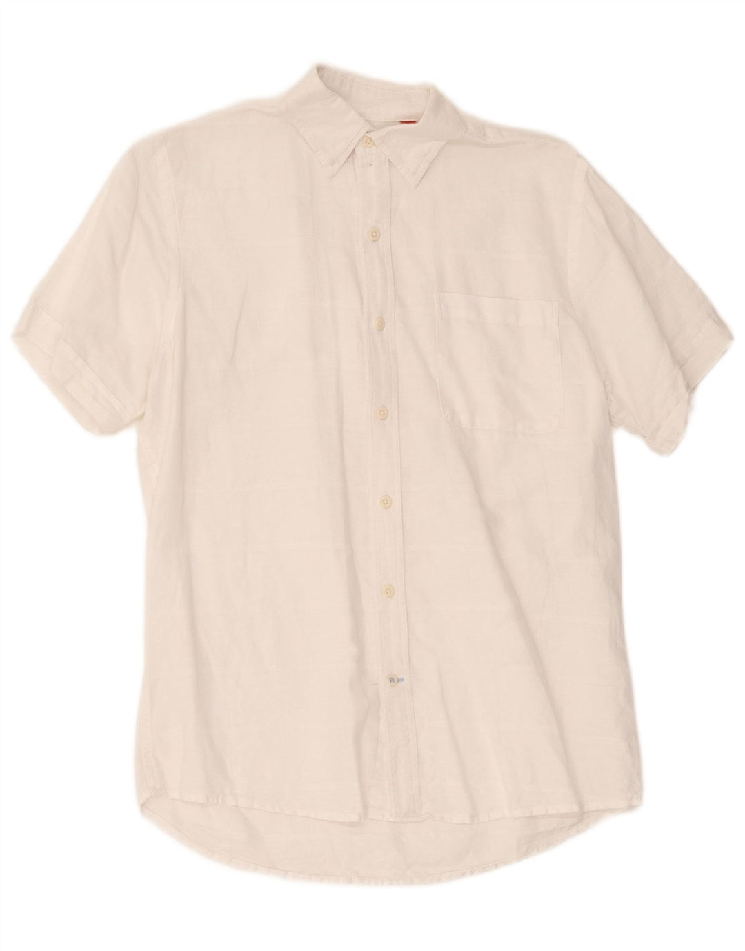 Camicia a maniche corte da uomo Izod in lino a righe bianche medie
