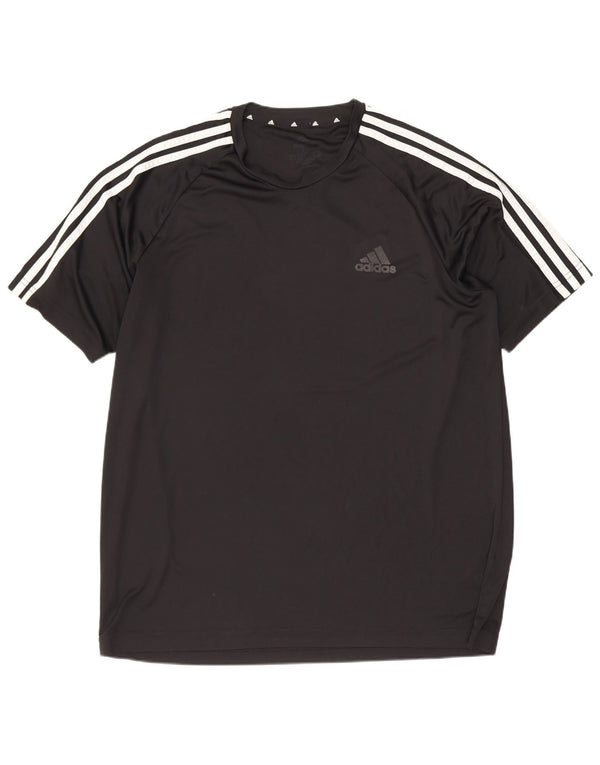 Adidas T-shirt da uomo Top grande sportiva in poliestere nero