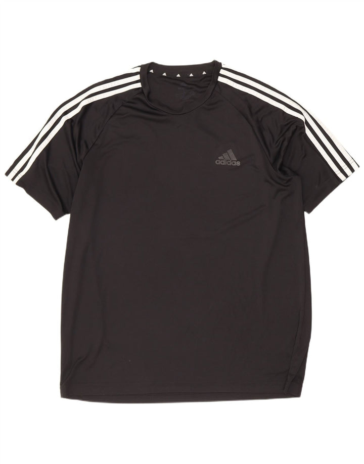 Adidas T-shirt da uomo Top grande sportiva in poliestere nero