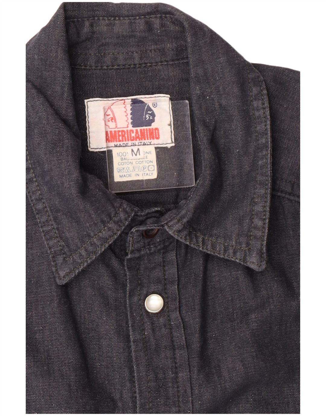 Camicia di jeans da uomo Americanino in cotone blu navy medio