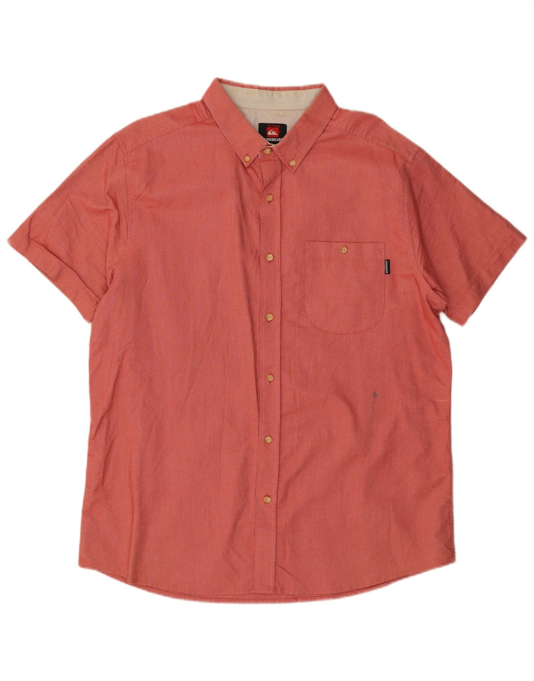 Camicia a maniche corte da uomo Quiksilver Large in cotone rosso