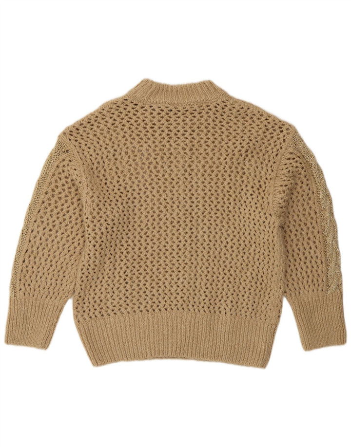 Maglione da donna Zara con collo dolcevita all'uncinetto UK 14 Beige medio