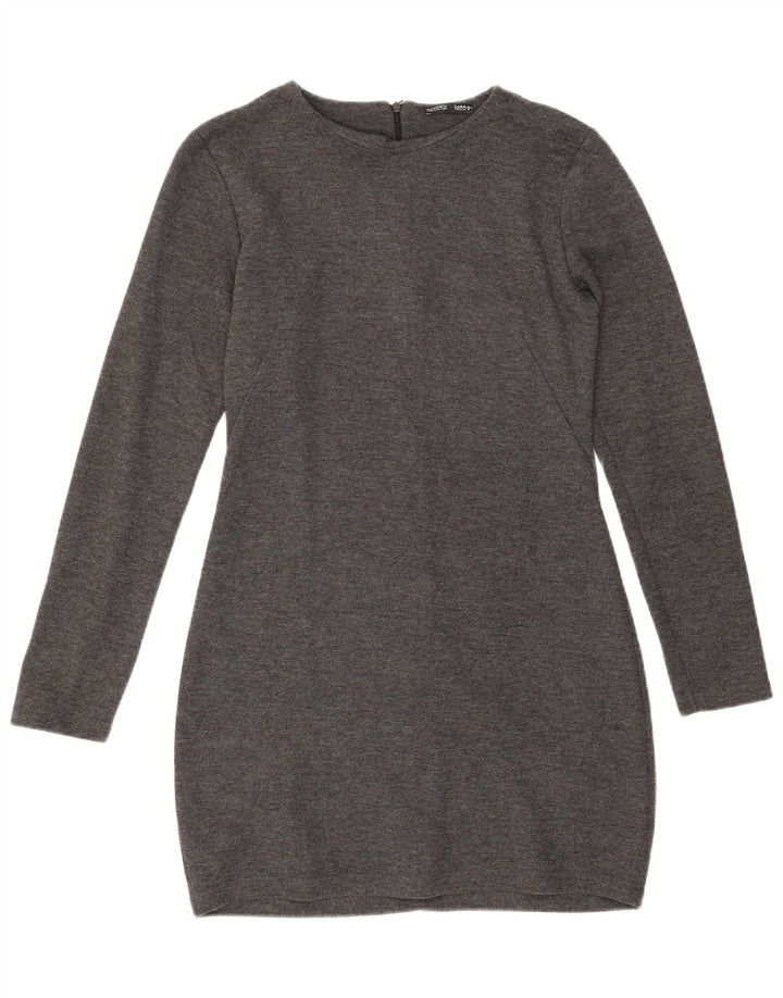 Abito maglione a maniche lunghe da donna Zara UK 12 Grigio medio