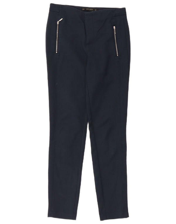Pantaloni skinny da donna Zara XS in cotone blu navy