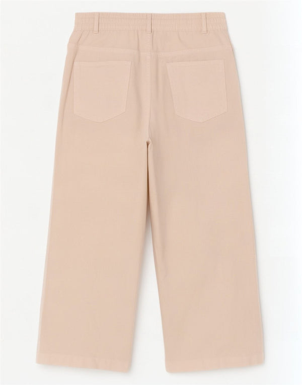 Pantaloni cropped a gamba larga da donna Marks & Spencer UK 12 Medium W30 L25 Bianco