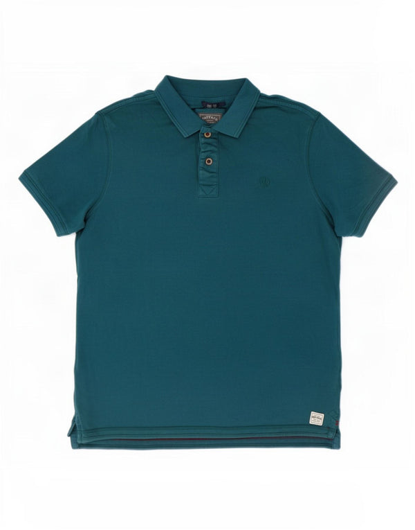 Polo Heritage da uomo Fat Face, grande, in cotone blu