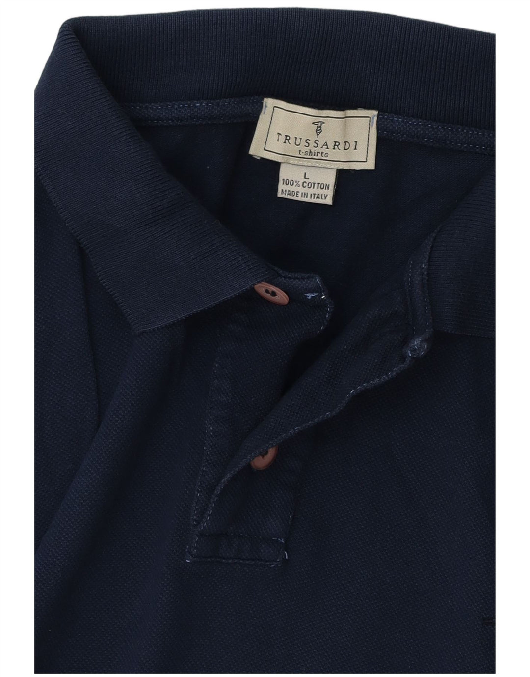 Polo Uomo Trussardi Large in Cotone Blu Navy