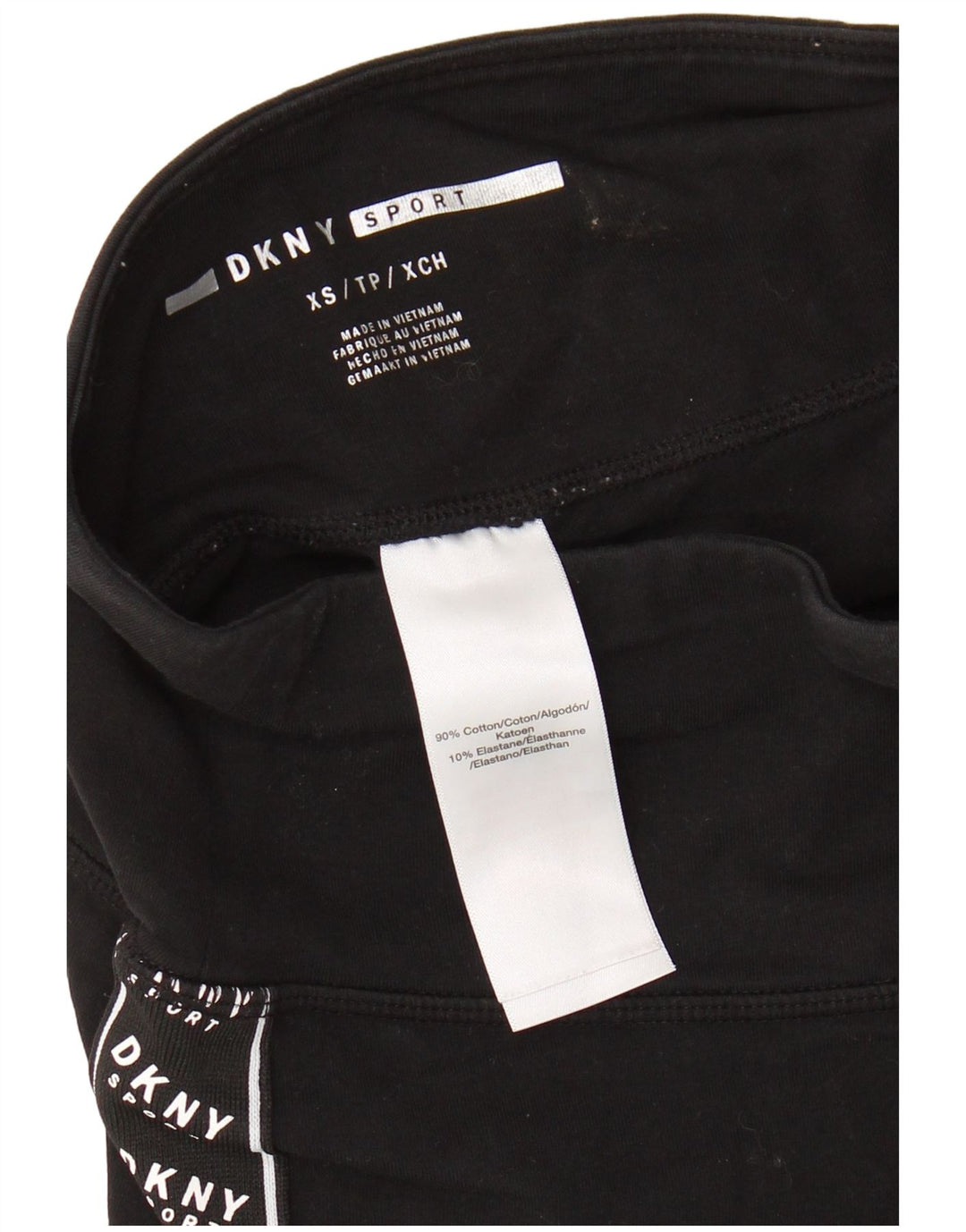 Leggings grafici da donna DKNY UK 4 XS cotone nero