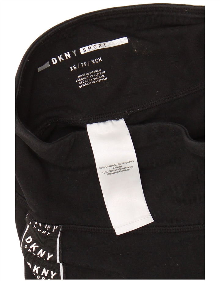 Leggings grafici da donna DKNY UK 4 XS cotone nero
