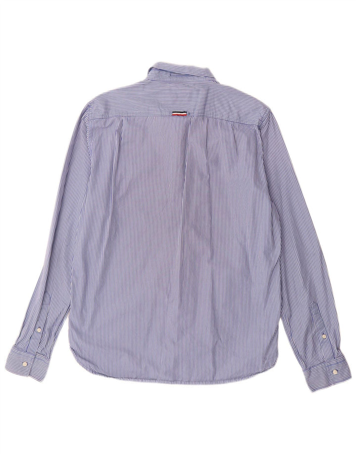 Camicia da uomo Superdry XL in cotone gessato blu