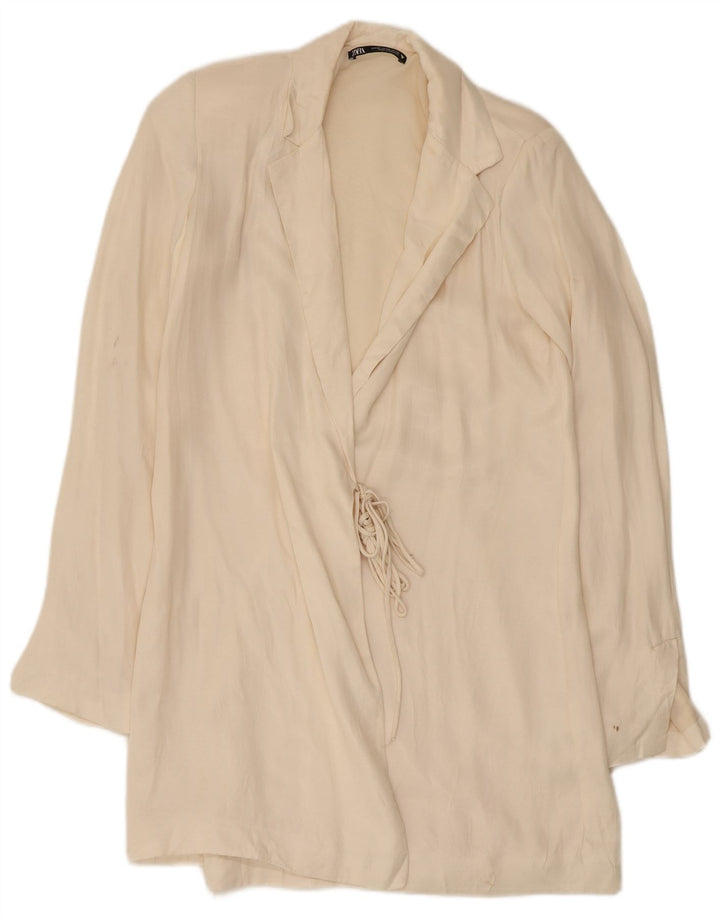 Cappotto Zara da donna UK 6 XS in viscosa bianco sporco