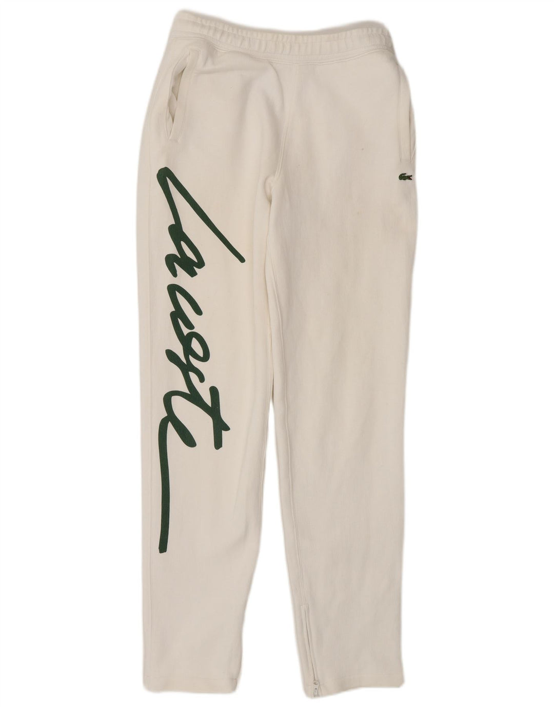 Pantaloni da tuta con grafica da uomo Lacoste XS in cotone bianco