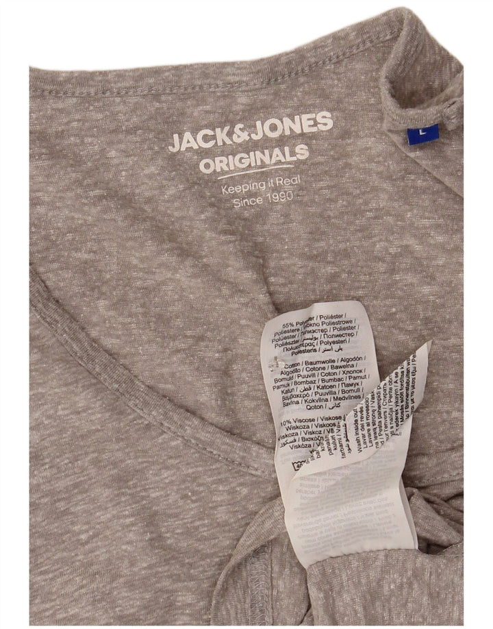 T-shirt da uomo Jack & Jones Top grande in poliestere chiazzato grigio