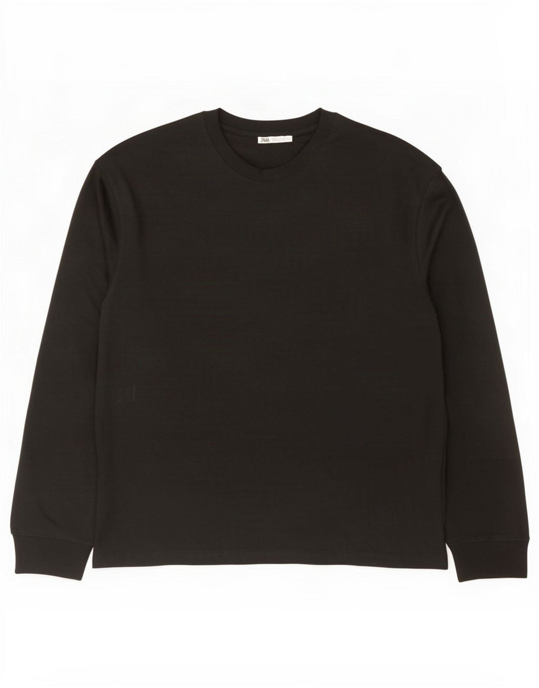 Top Zara da uomo a maniche lunghe in cotone nero medio