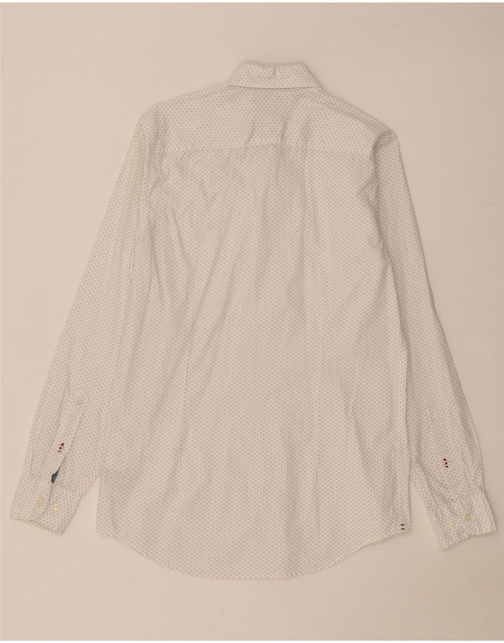 TOMMY HILFIGER Camicia slim fit da uomo in cotone maculato bianco medio