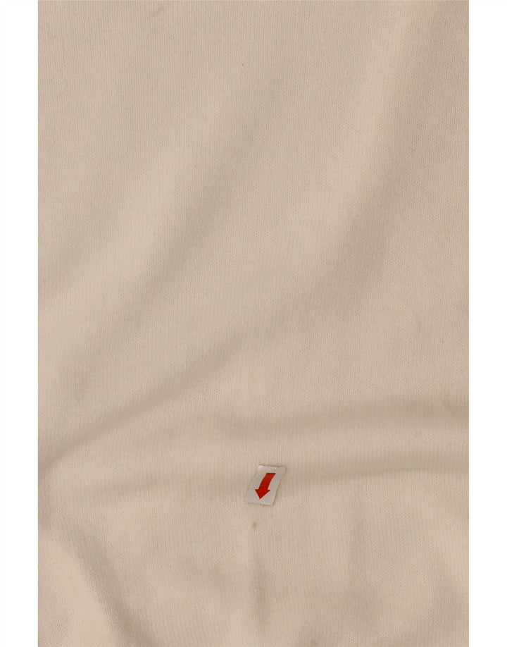 MONSOON Maglione cardigan con maniche a 3/4 da donna UK 12 Cotone bianco medio