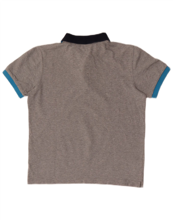Polo da uomo Sun68 piccola in cotone color block grigio