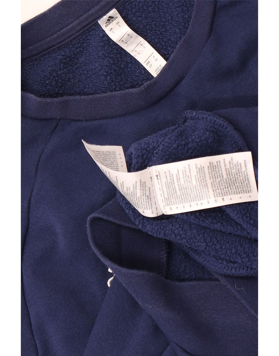 Felpa Adidas da uomo maglione piccolo blu navy in cotone