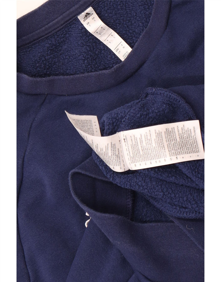 Felpa Adidas da uomo maglione piccolo blu navy in cotone