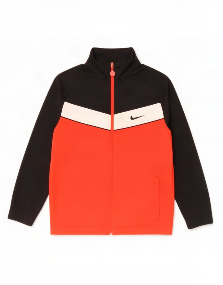 Giacca superiore della tuta da ragazzo Nike 12-13 anni Large Black Colourblock