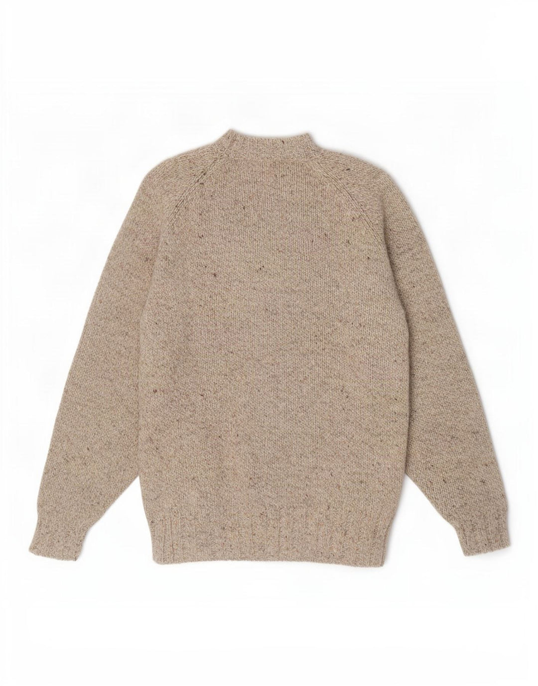 Enara Maglie Maglione da uomo con scollo a barca in lana screziata beige medio