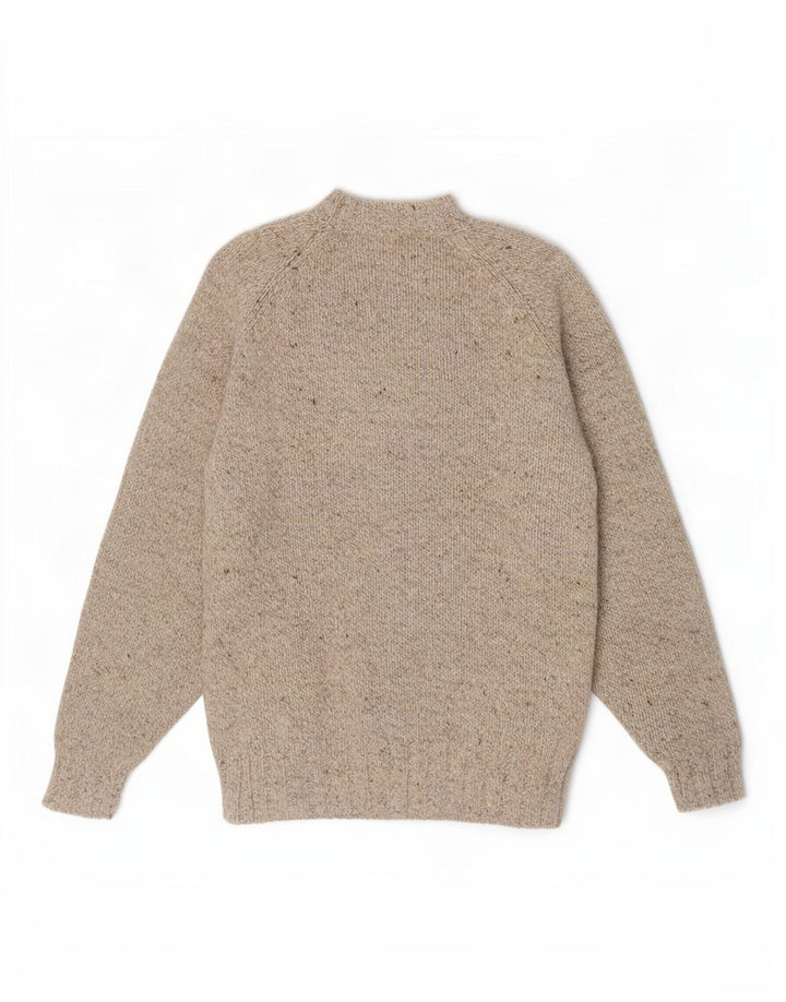 Enara Maglie Maglione da uomo con scollo a barca in lana screziata beige medio