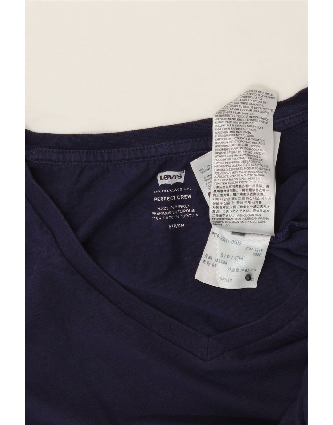 LEVI'S Womens T-Shirt Top UK 10 Small Navy Blue Cotton Vintage Levi's and Second-Hand Levi's from Messina Hembry 
