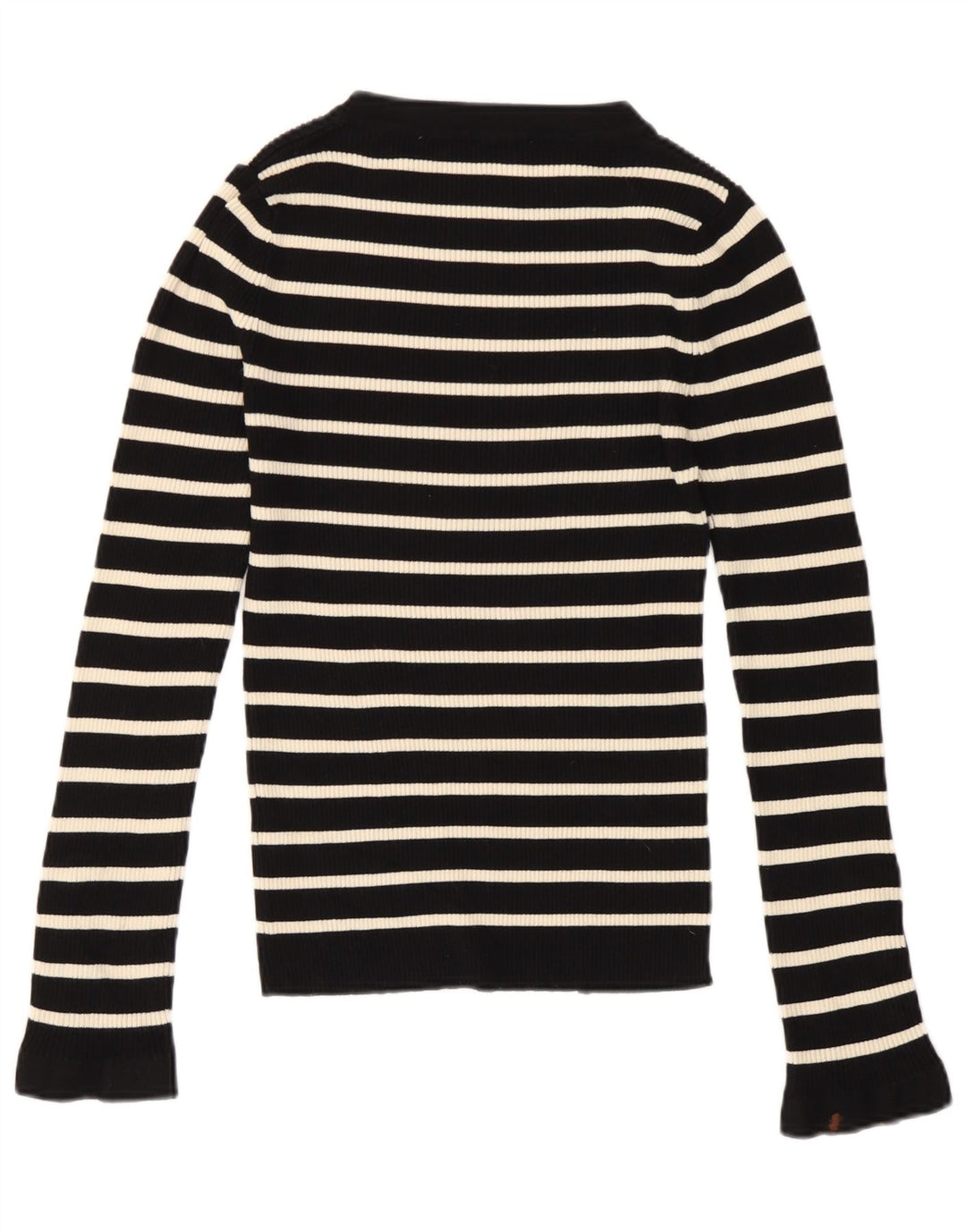Top Zara da donna a maniche lunghe UK 10 Small in viscosa a righe nere