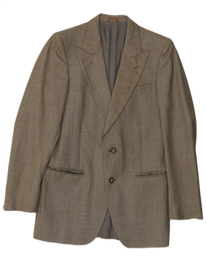Giacca blazer vintage da uomo a 2 bottoni IT 46 piccola grigia
