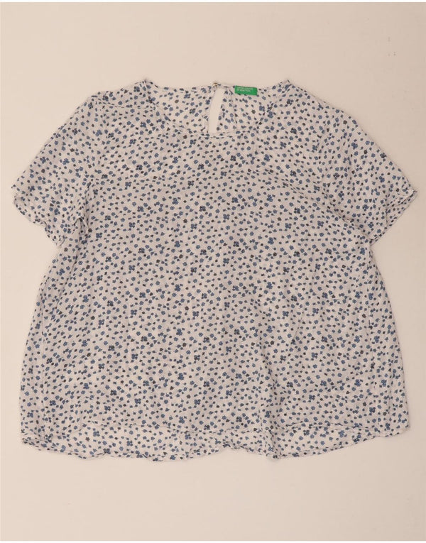 Camicetta da donna Benetton Top UK 14 Large White Floral