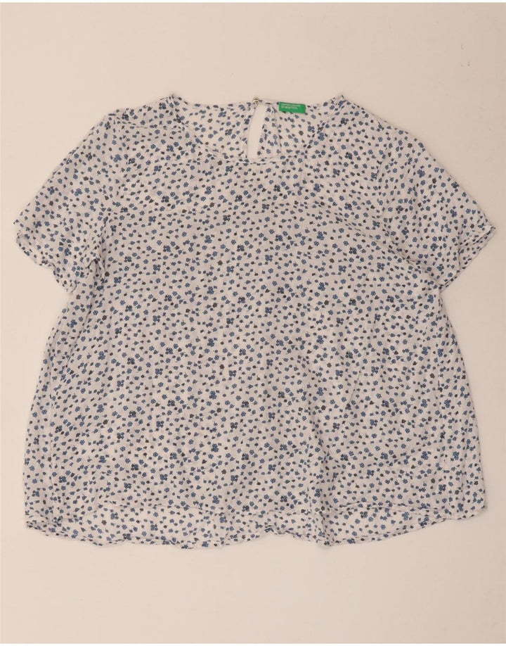 Camicetta da donna Benetton Top UK 14 Large White Floral