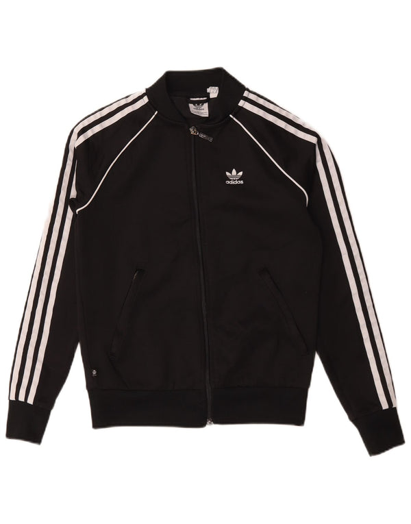 Giacca da tuta da donna Adidas UK 4/6 XS cotone nero