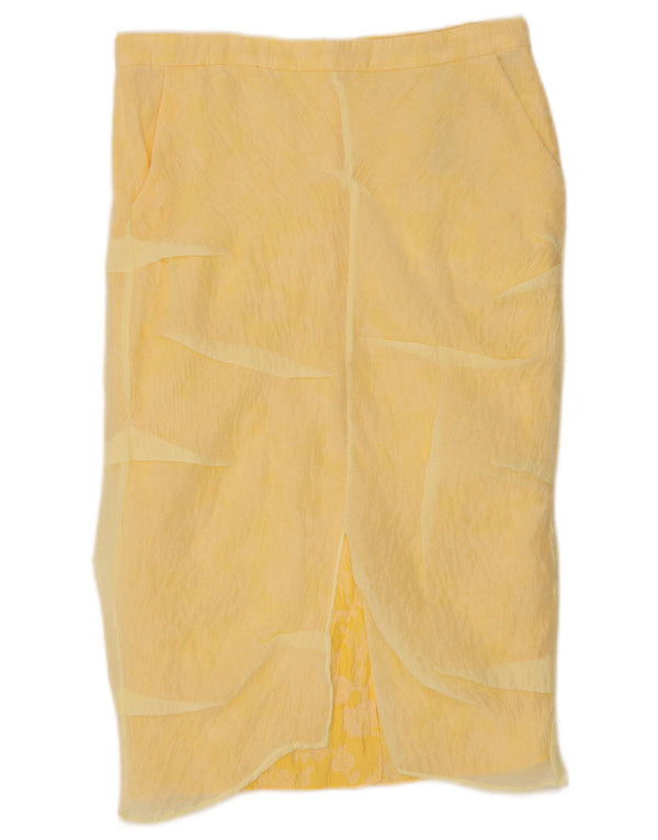 Gonna midi Zara da donna piccola W30 gialla in poliammide
