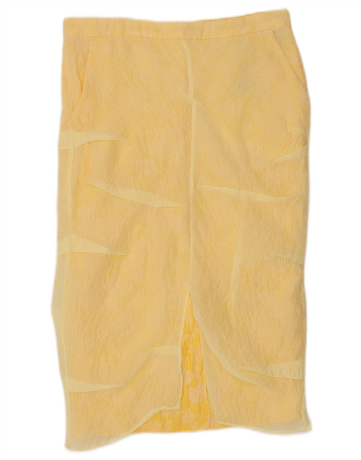 Gonna midi Zara da donna piccola W30 gialla in poliammide
