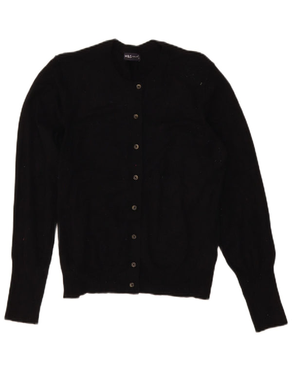 Maglione cardigan da donna Marks & Spencer UK 12 viscosa nera media