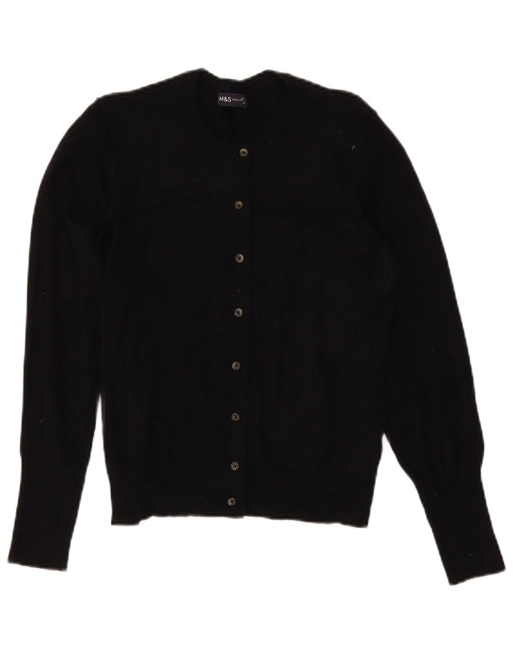 Maglione cardigan da donna Marks & Spencer UK 12 viscosa nera media