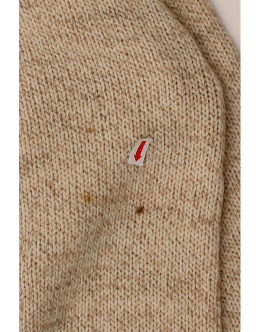 NEW LOOK Mens Zip Neck Jumper Sweater Large Beige Argyle/Diamond Acrylic Vintage NEW LOOK and Second-Hand NEW LOOK from Messina Hembry 