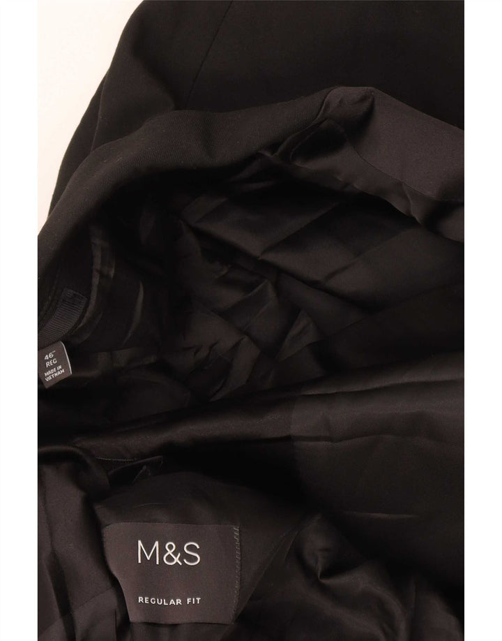 Giacca blazer da uomo a 1 bottone Marks & Spencer UK 46 XL nera