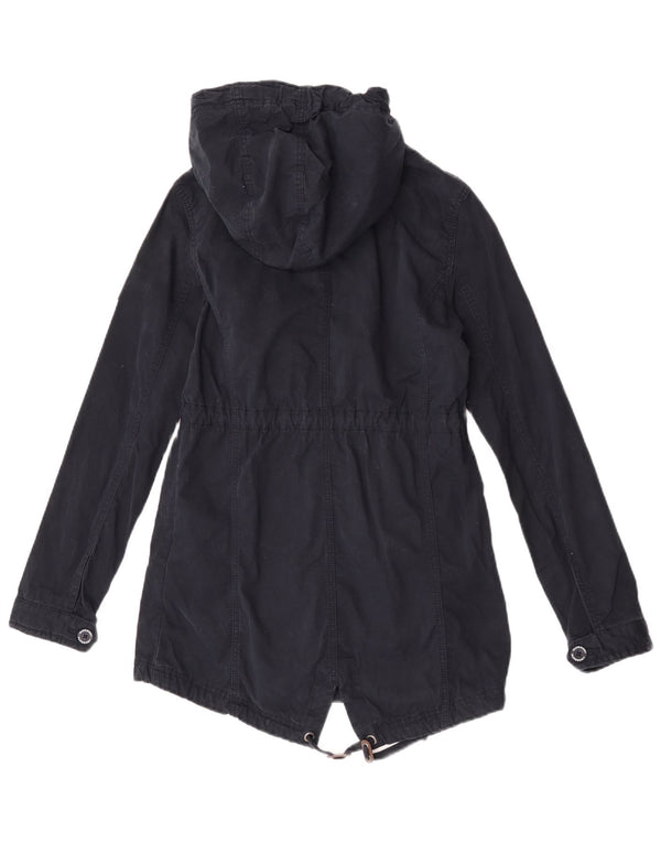 Giacca Parka da donna con cappuccio Superdry UK 10 Small Blu Navy Cotone