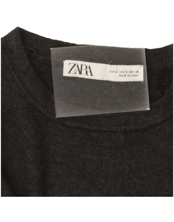 Maglione maglione con scollo a barca da donna Zara UK 10 piccolo grigio