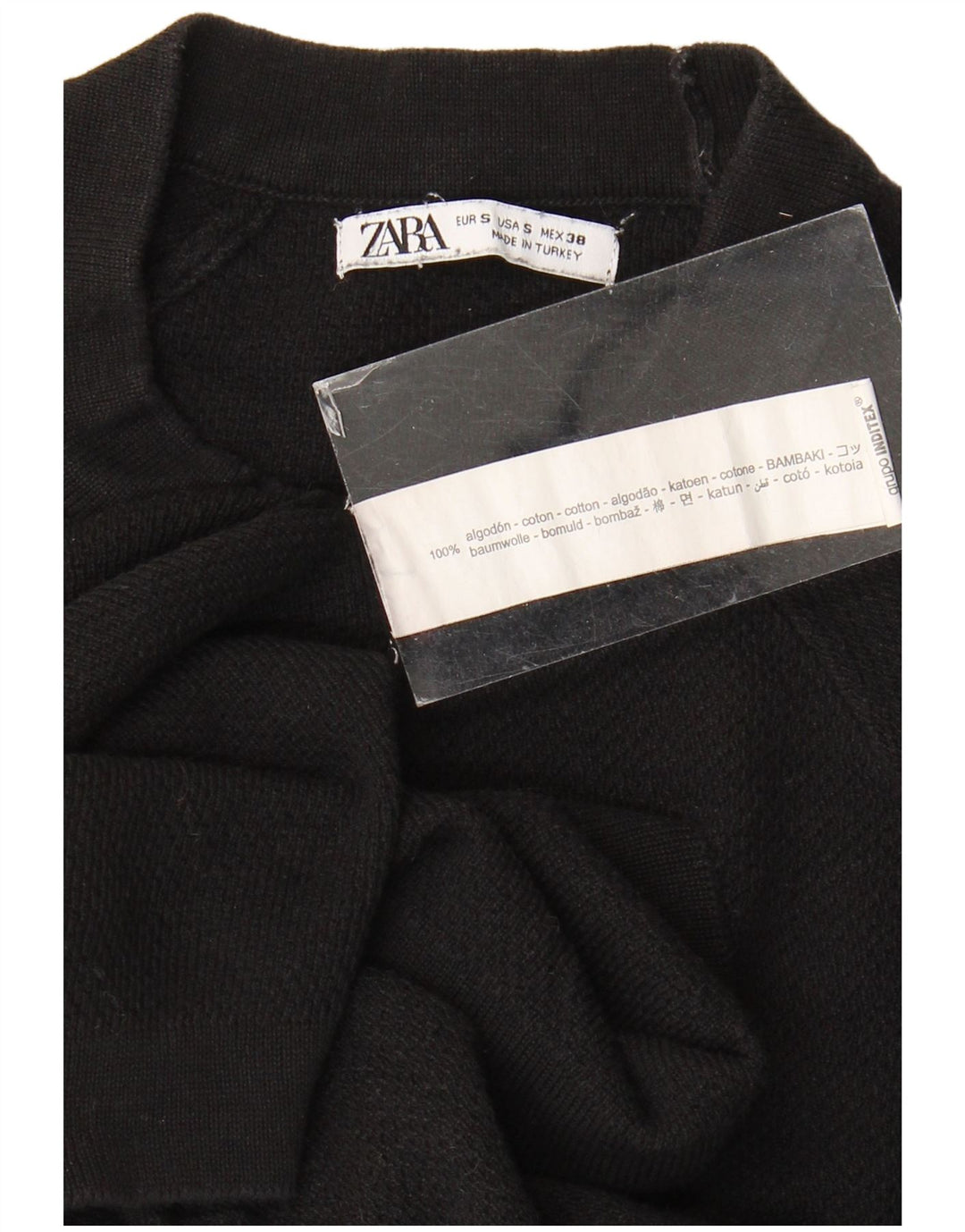 T-shirt Zara da uomo Top Small in cotone nero