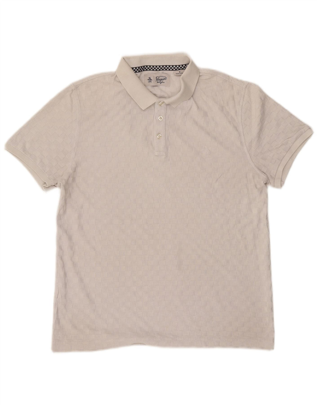 Polo da uomo Penguin in cotone grigio medio