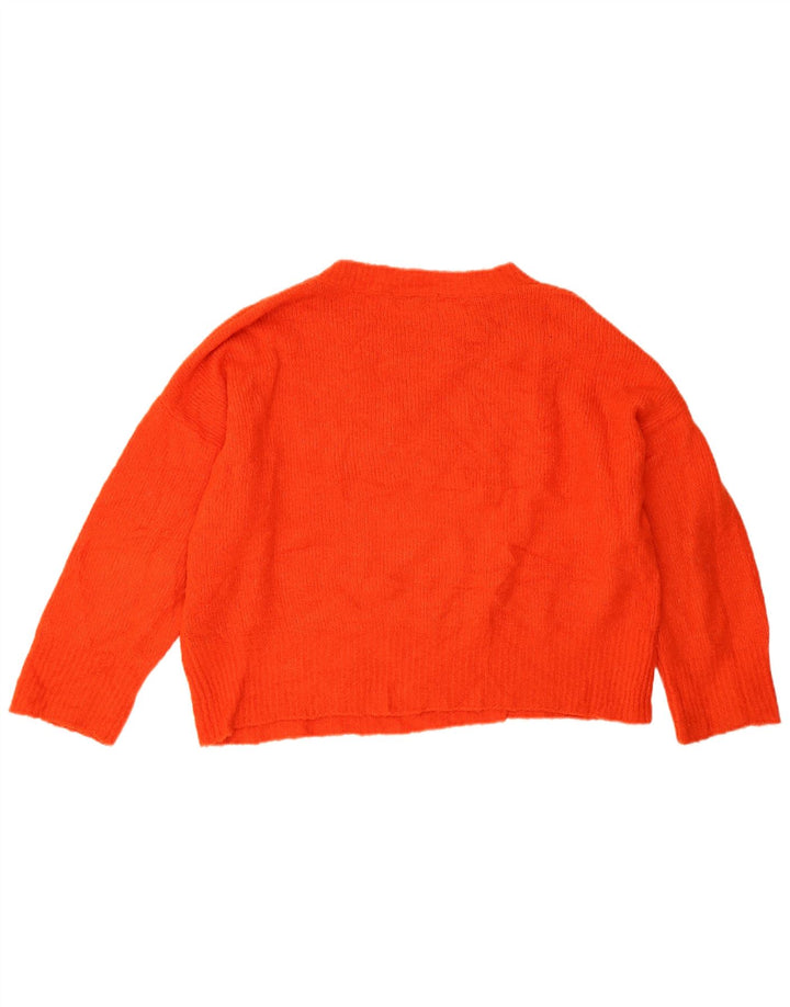 Maglione corto con scollo a barca oversize da donna Zara UK 14 Arancione medio