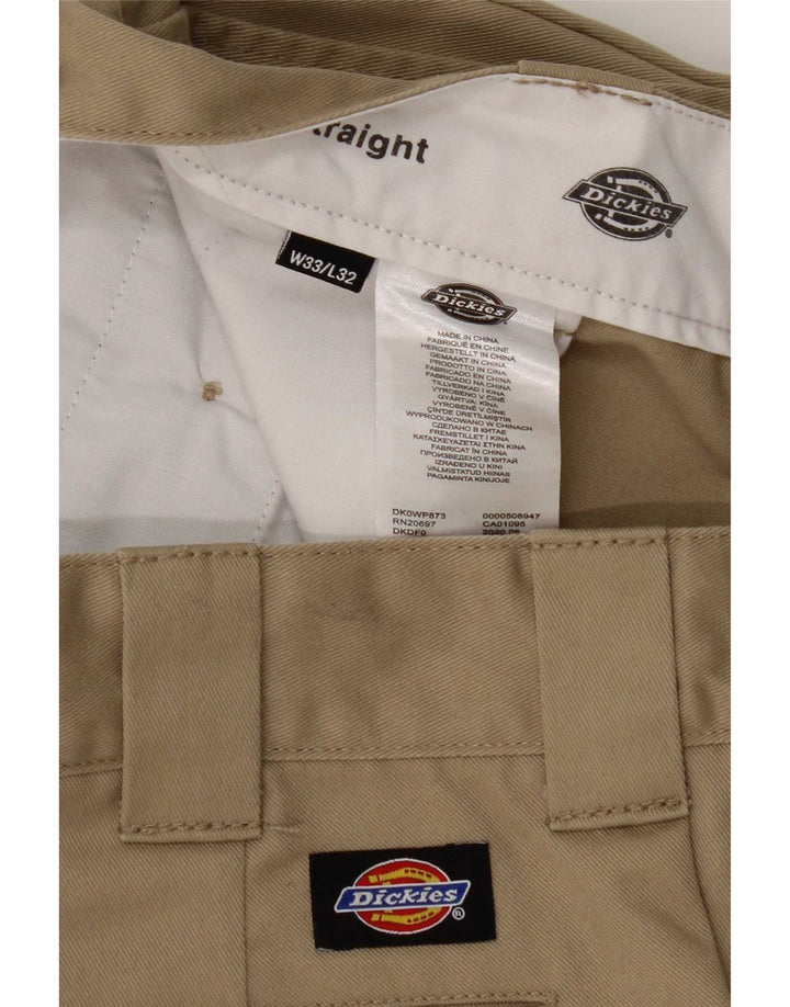 Pantaloni chino dritti da uomo Dickies W33 L32 poliestere beige
