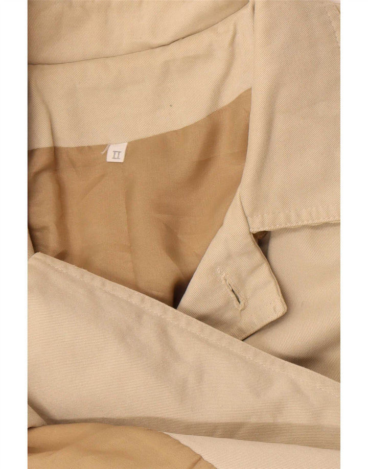 Cappotto doppiopetto vintage da donna UK 14 grande beige