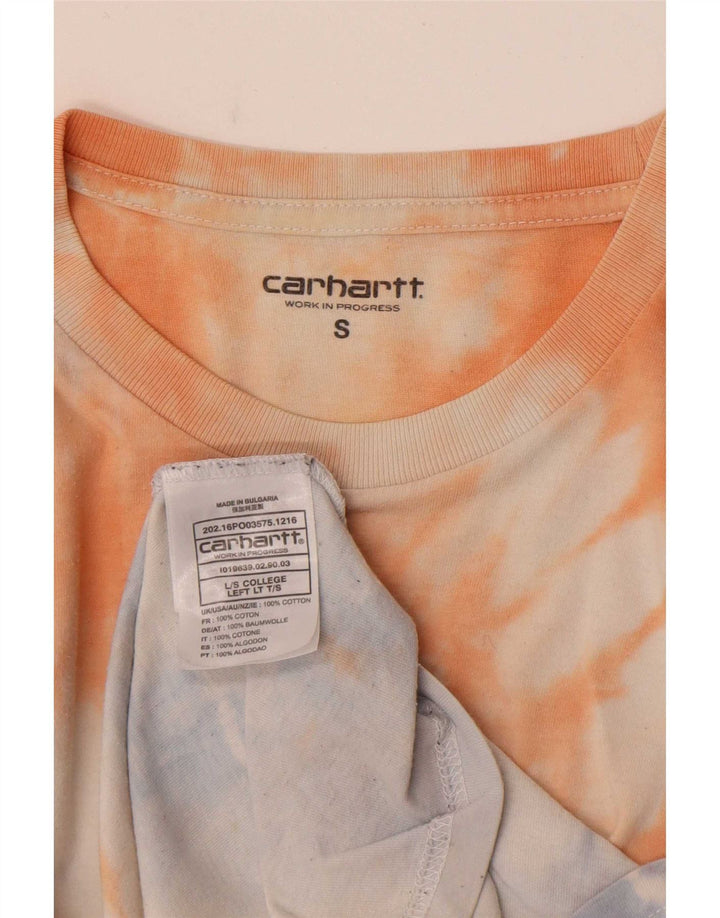 Carhartt Top grafico da uomo a maniche lunghe piccolo in cotone tie-dye multicolore