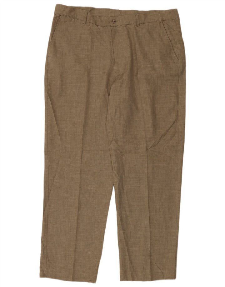 Pantaloni casual affusolati da uomo Farah W40 L31 poliestere marrone