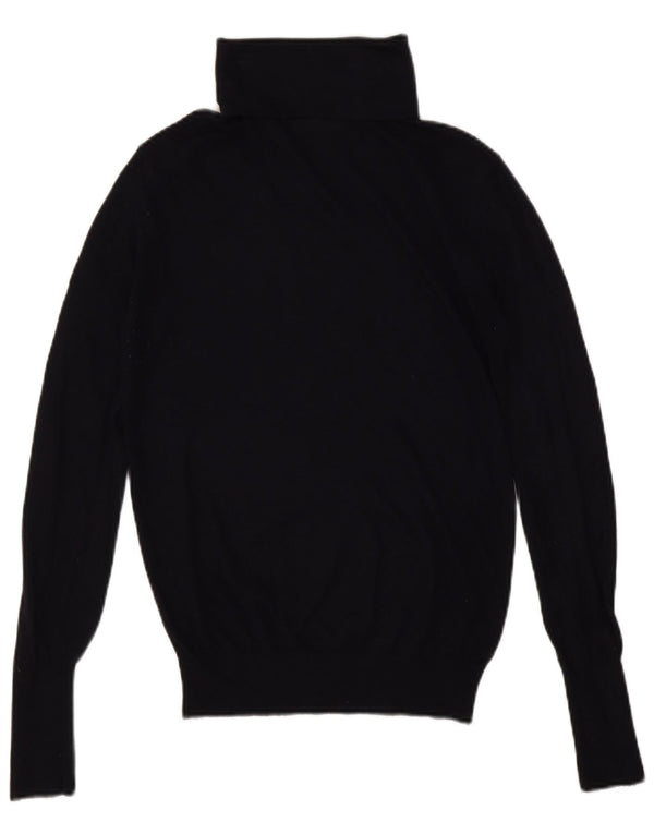Maglione maglione a collo alto da donna Zara UK 12 Medio blu navy modal